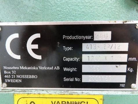 Luna 4135 12/12 Bending Roller 1260 x 1.20mm Sheet Metal 18 GA 230/460V 3Ph