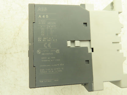 ABB AB 45 Contactor Motor Starter 120VAC Coil 22kw 600VAC 60A 4 Pole