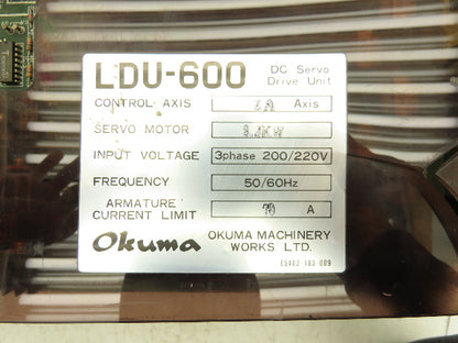Okuma LDU-600 Servo Drive 3Ph 200/230Vac In 3.2kW 70A 60Hz Out