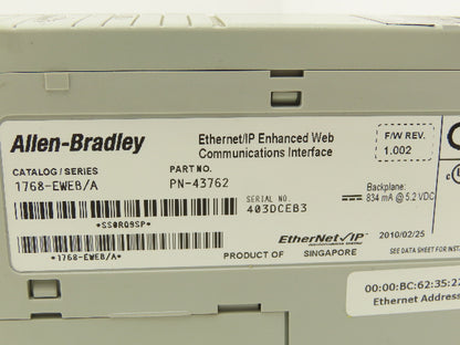 Allen Bradley 1768-EWEB Communications Interface Module Ethernet IP Enhanced Web