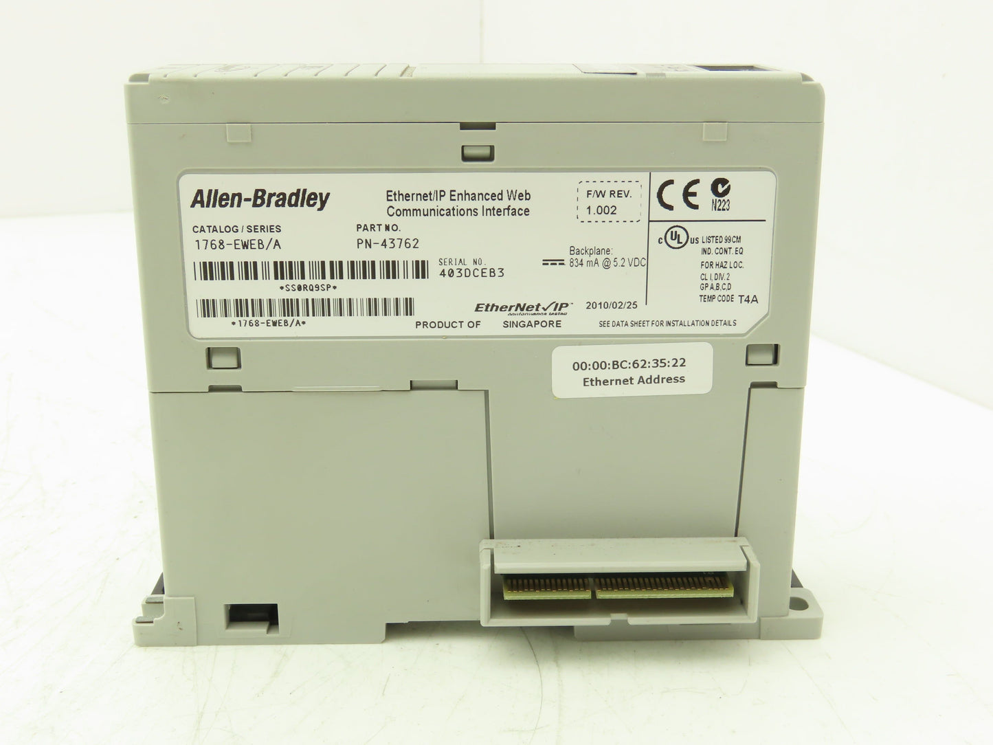 Allen Bradley 1768-EWEB Communications Interface Module Ethernet IP Enhanced Web
