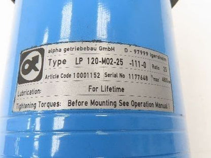 Wittenstein Alpha LP120-M02-25-111-0 Servo Gearbox 25:1 Inline Reducer