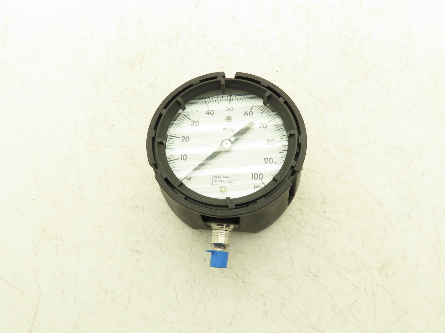 Weksler AA442PF4LW 4.5" Royal Dial Gauge 1/4" NPT 0-100 psig
