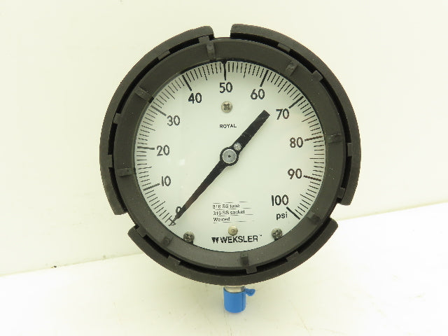 Weksler AA442PF4LW 4.5" Royal Dial Gauge 1/4" NPT 0-100 psig