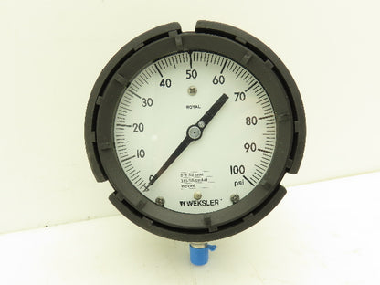 Weksler AA442PF4LW 4.5" Royal Dial Gauge 1/4" NPT 0-100 psig