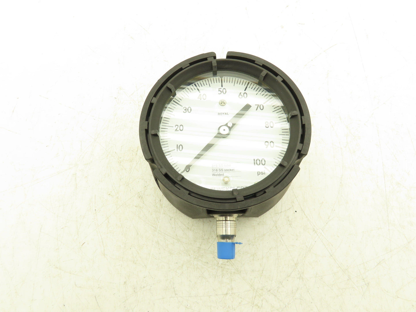 Weksler AA442PF4LW 4.5" Royal Dial Gauge 1/4" NPT 0-100 psig