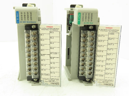 Allen Bradley 1769-IQ16 1769-OV16 Relay Input Sinking Output Module Lot of 2