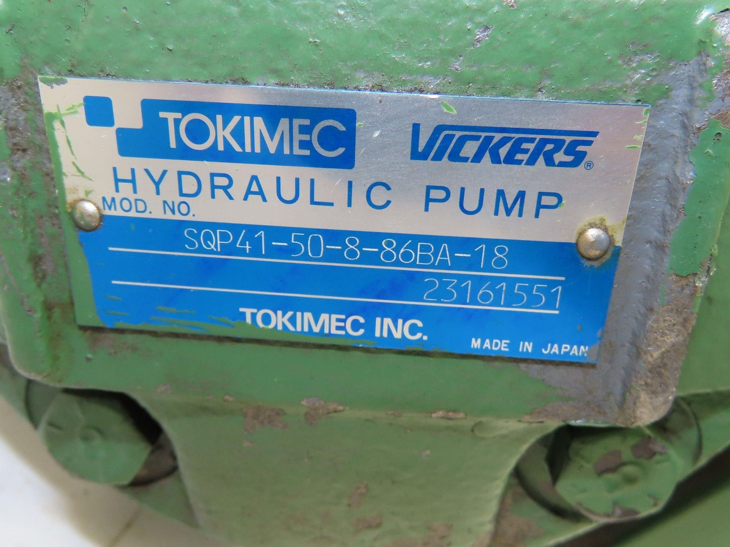 Tokimec Vickers SQP41-50-8-86BA-18 Double Vane Hydraulic Pump 75/13 GPM 2500 PSI