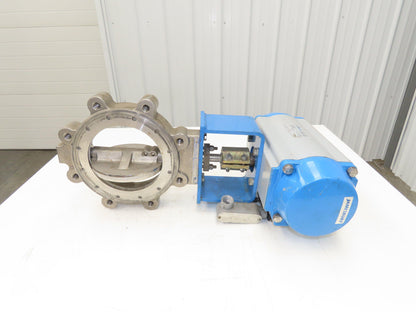 Jamesbury 815L113600XZ Stainless 8" Butterfly Valve Wafer-Sphere Air Actuated