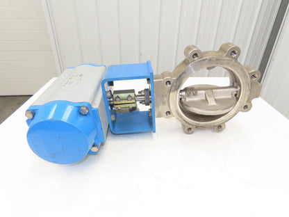 Jamesbury 815L113600XZ Stainless 8" Butterfly Valve Wafer-Sphere Air Actuated