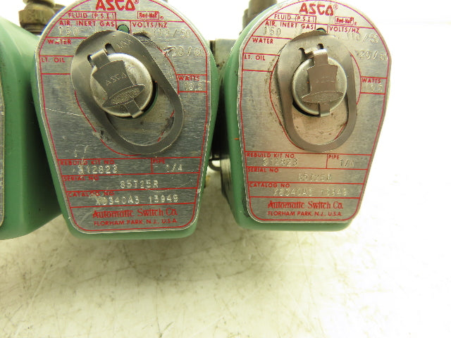 ASCO X8340A3 Solenoid Valve 120Vac 60Hz 150psi 10.5W 1/4" Pipe Lot of 3
