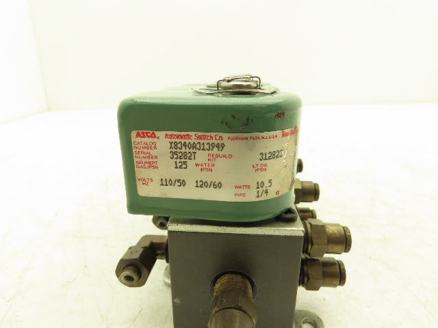 ASCO X8340A313949 Solenoid Valve 120Vac 60Hz 125psi 10.5W 1/4" Pipe Lot of 3