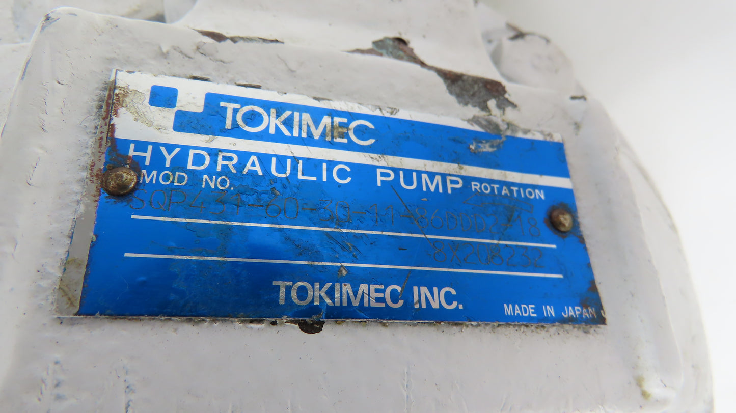 Tokimec SQP431-60-30-11-86DDD2-18 Triple Vane Hydraulic Pump 90/46/17gpm 2500psi