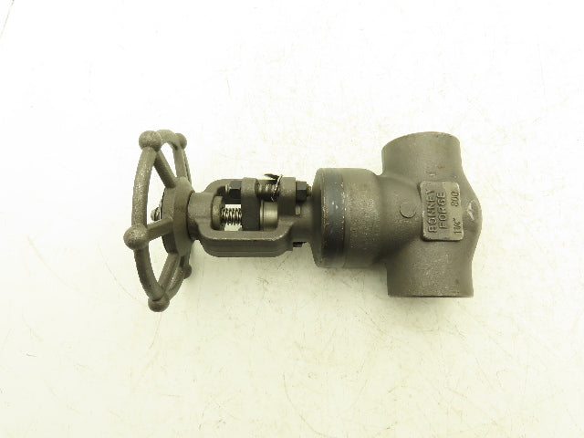 Bonney Forge A105N Gate Valve 1-1/4" NPT Forged Steel Rising Stem