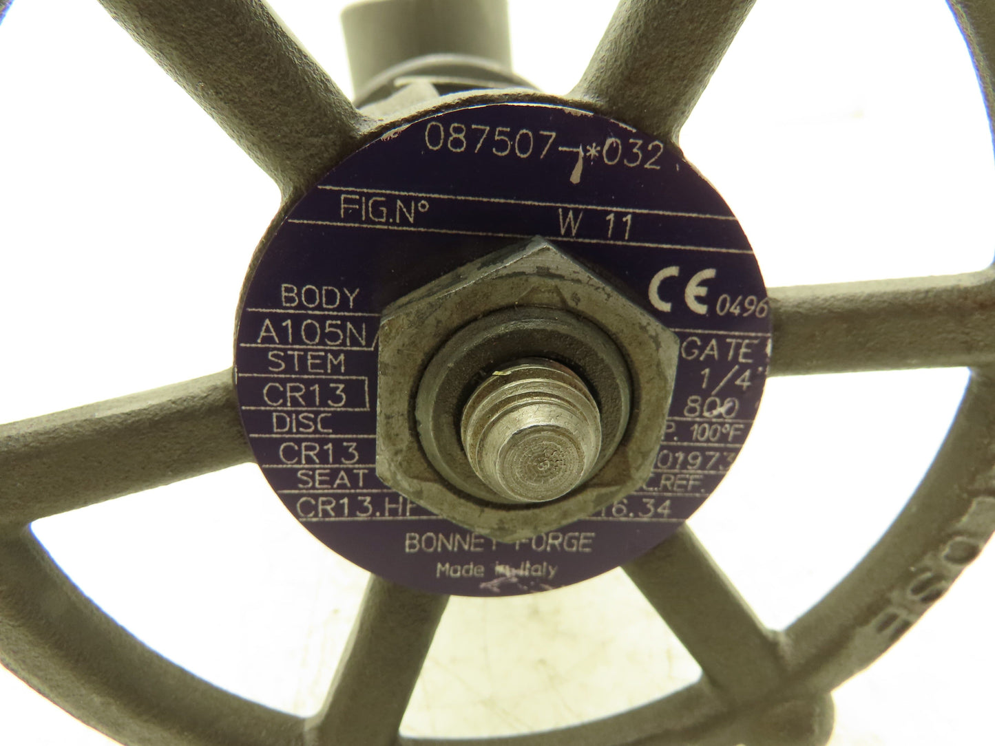 Bonney Forge A105N Gate Valve 1-1/4" NPT Forged Steel Rising Stem