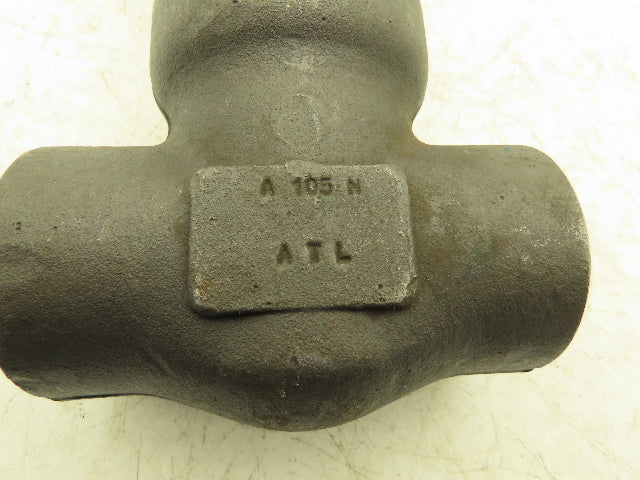Bonney Forge A105N Gate Valve 1-1/4" NPT Forged Steel Rising Stem