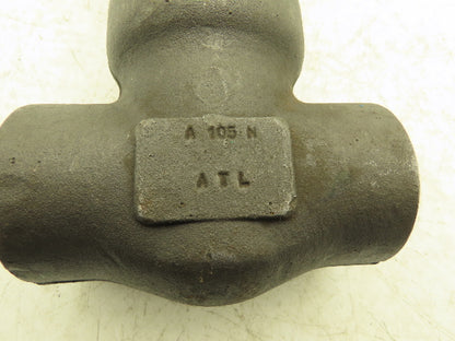 Bonney Forge A105N Gate Valve 1-1/4" NPT Forged Steel Rising Stem