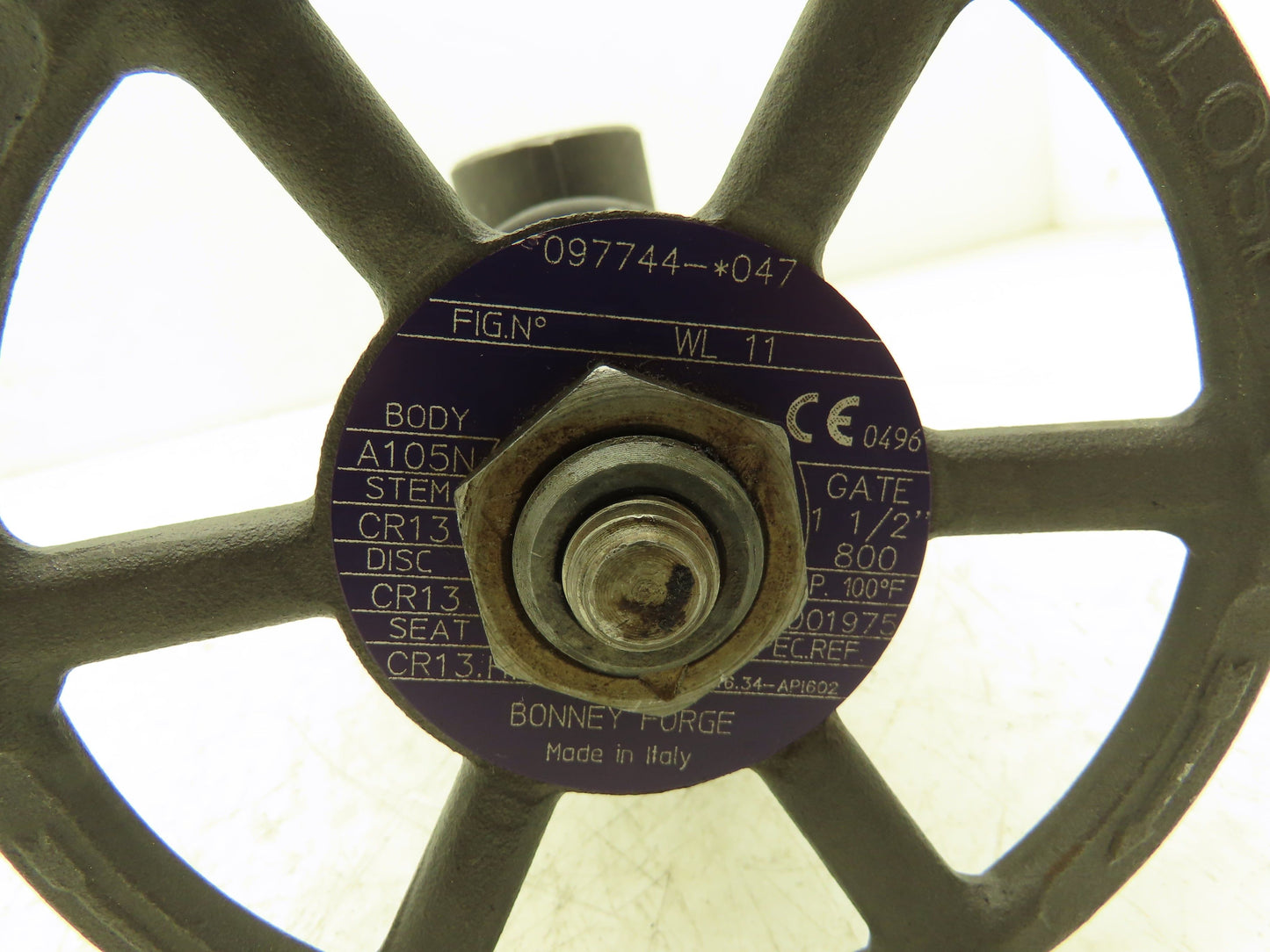 Bonney Forge A105N Gate Valve 1-1/2" NPT Forged Steel Rising Stem