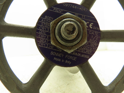Bonney Forge A105N Gate Valve 1-1/2" NPT Forged Steel Rising Stem