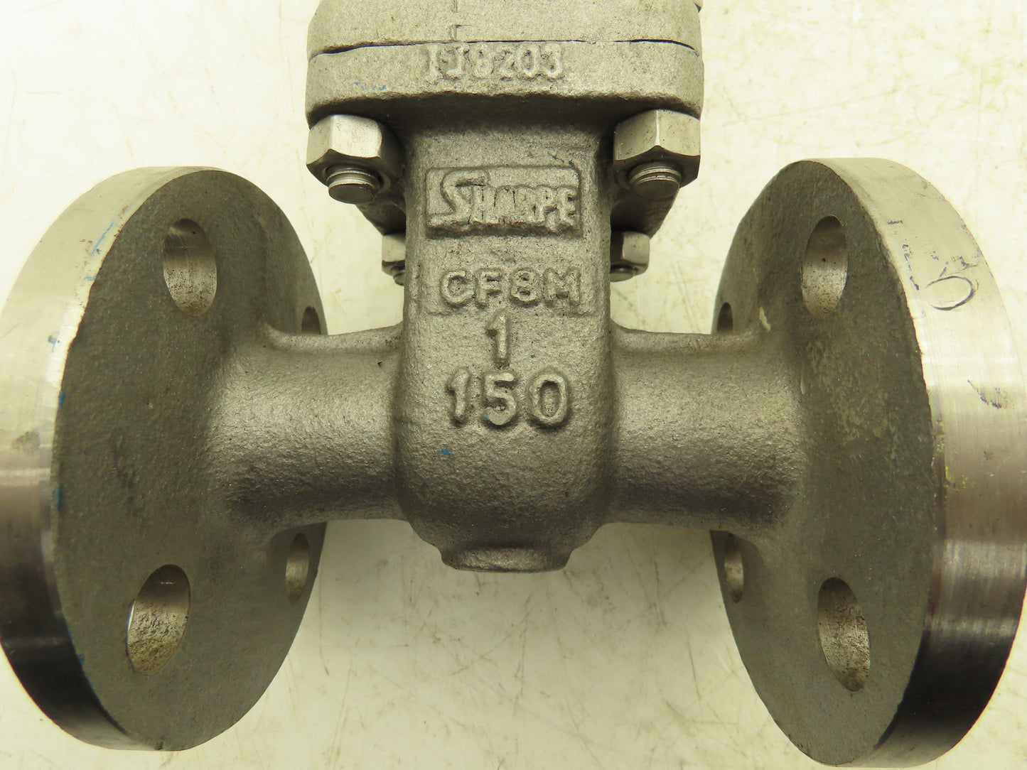 Sharpe 35116 1" Gate Valve ANSI Class 150 275psi @ 100° F CF8M SS Rising Stem