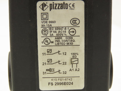 Pizzato FS 2996E024 Safety Switch Locked Actuator 24VAC/DC IP67 Without Actuator