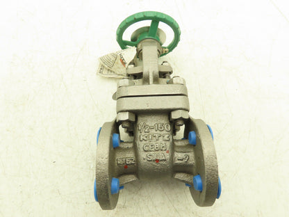 Kitz 150UMAM 1/2" Gate Valve ANSI Class 150 170psig  500°F CF8M SS Rising Stem