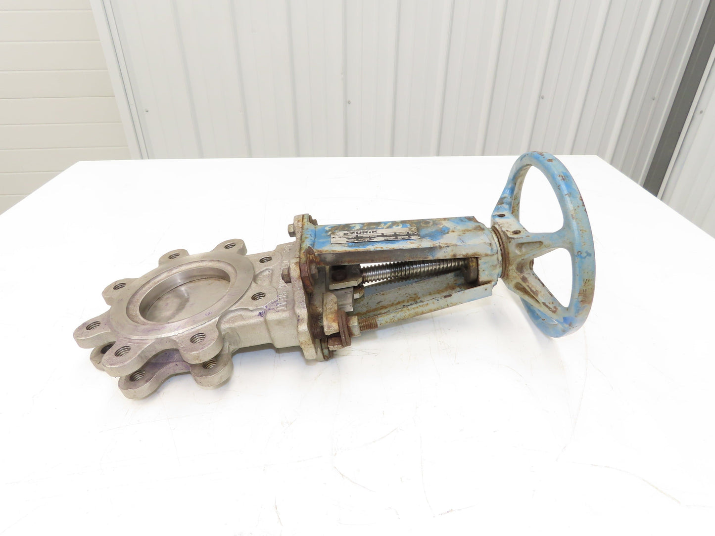 DeZurik 827 4" Stainless Lug Knife Gate Valve Rising Stem Metal Seat 316SS