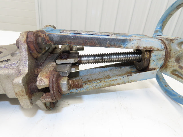 DeZurik 827 4" Stainless Lug Knife Gate Valve Rising Stem Metal Seat 316SS