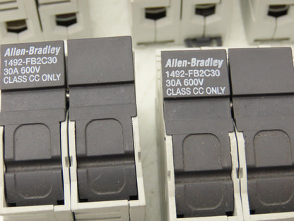 Allen Bradley 1492-FB2C30 Fuse Holder 30A 600VAC 2 Pole Class CC Ser B Lot of 10