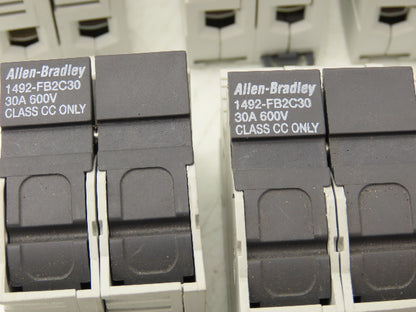 Allen Bradley 1492-FB2C30 Fuse Holder 30A 600VAC 2 Pole Class CC Ser B Lot of 10