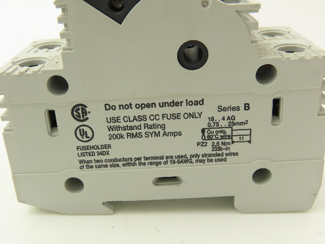 Allen Bradley 1492-FB2C30 Fuse Holder 30A 600VAC 2 Pole Class CC Ser B Lot of 10