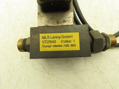 MLS Lanny GmbH VE2B40 Solenoid Valve Block 24V AC/DC Trumpf 135 685
