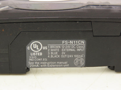 Keyence FS-N11CN Fiber Optic Sensor 24V Various Cable Lengths Included Lot of 5