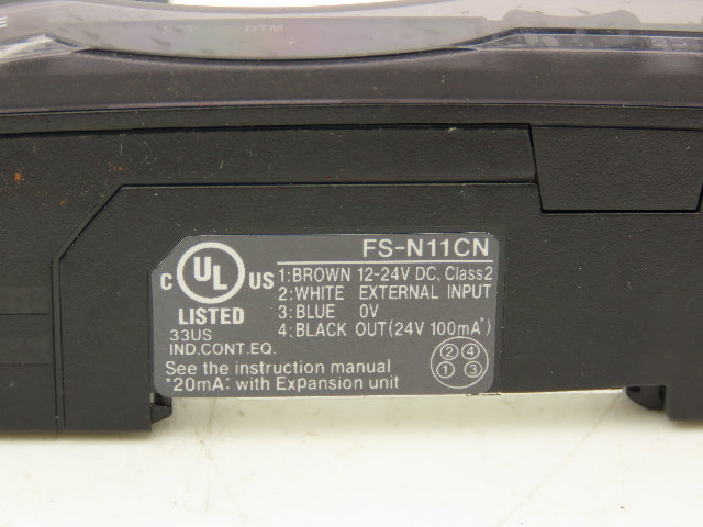 Keyence FS-N11CN Fiber Optic Sensor 24V Various Cable Lengths Included Lot of 5