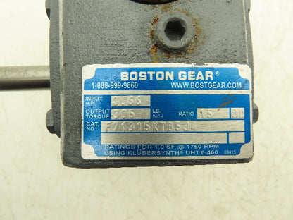 Boston Gear F71315KTB5J4 Worm Gearbox 15:1 Reducer .66Hp 116rpm 56C RH Output