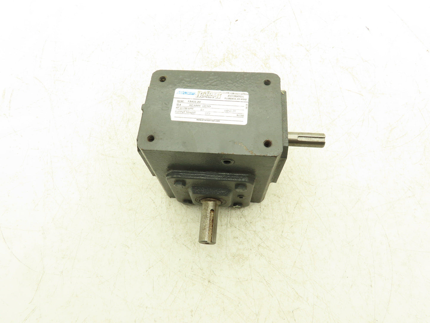 Morse Raider 154UL20 Worm Gearbox 20:1 Reducer .64Hp 87.5rpm 3/4" LH Output