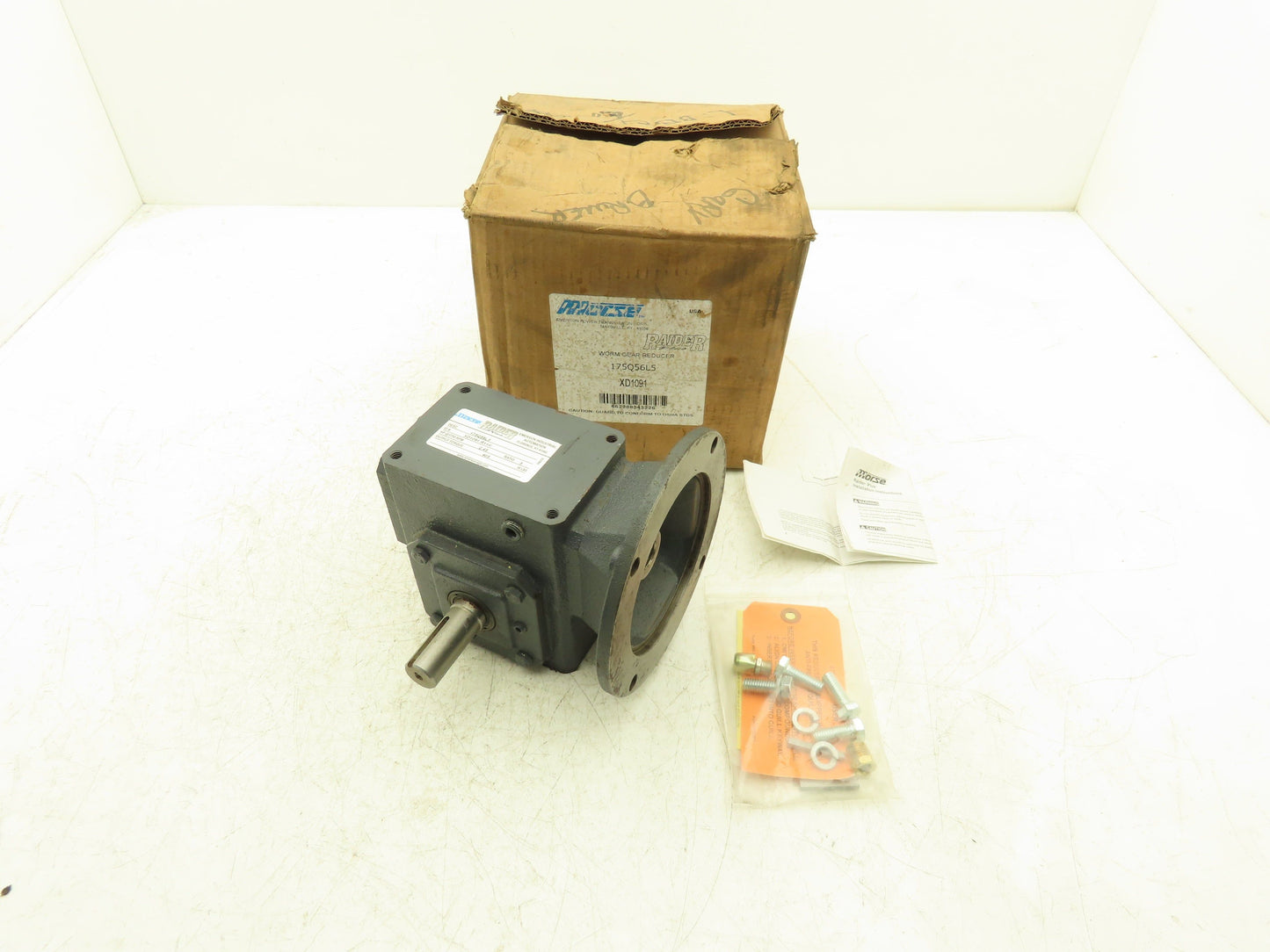 Morse Raider 175Q56L5 Worm Gearbox 5:1 Reducer 2.45Hp 350rpm 56C LH Output