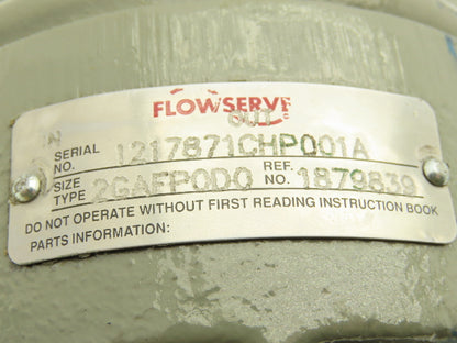 Flowserve 2GAFP0D0 Hydraulic Rotary Gear Pump GA Series