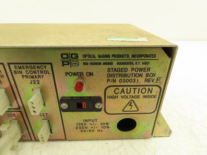 Optical Gaging Products 030031 Staged Power Distribution Box Delay 115/230Vac In