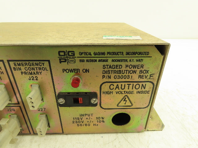 Optical Gaging Products 030031 Staged Power Distribution Box Delay 115/230Vac In