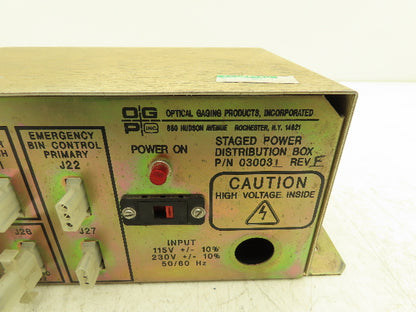 Optical Gaging Products 030031 Staged Power Distribution Box Delay 115/230Vac In