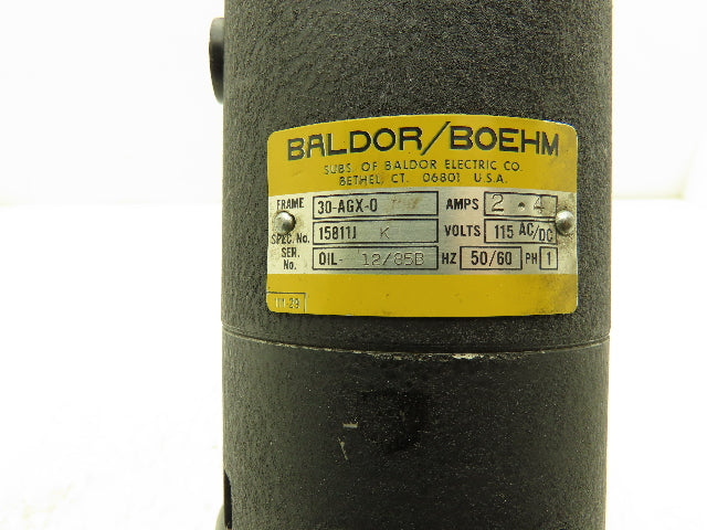 Baldor/Boehm 30-AGX-0 Hydraulic Pump Power Unit 115V 1PH