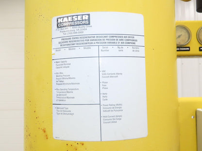 Kaeser KAD-450 Regenerative Desiccant Compressed Air Dryer 450CFM 2" Inlet 120V