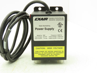Exair 7907 Power Supply Static Neutralizing 230VAC 5mA Max With On Off Switch