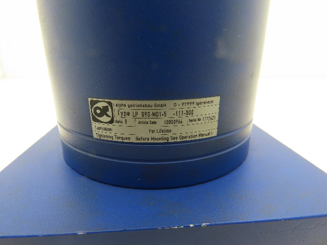 Alpha Wittenstein LP 090-M01-5-111-000 Servo Gearbox 5:1 Inline Reducer