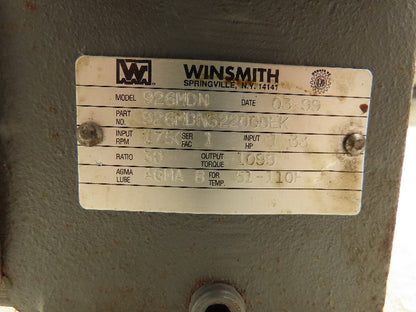 Winsmith 926MDN Gearbox 30:1 Reducer 1.33Hp 58rpm 143/145TC Dual Shaft