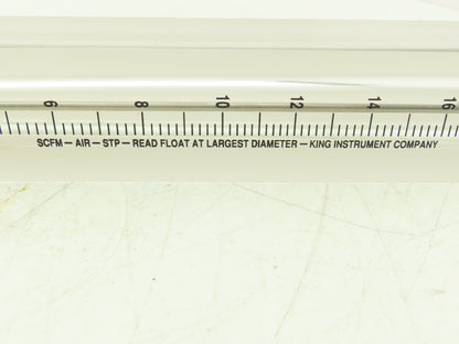 King Instrument 75302117C05 Flow Meter 14" Long 3/4" NPT Adjustable Clear F Port