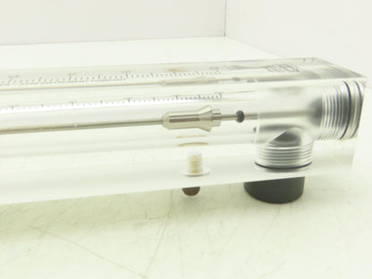 King Instrument 75302117C05 Flow Meter 14" Long 3/4" NPT Adjustable Clear F Port