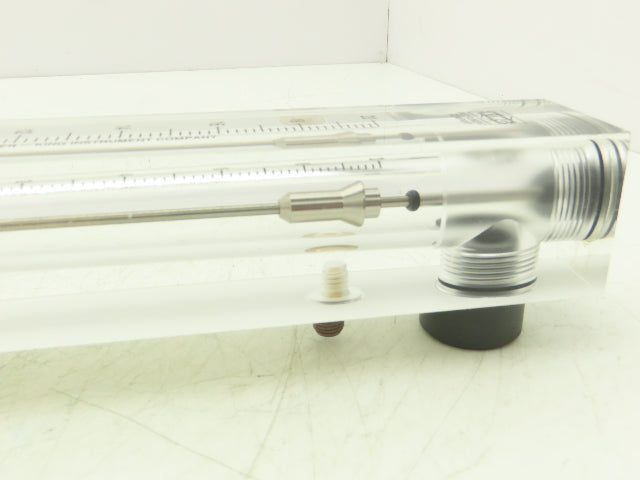 King Instrument 75302117C05 Flow Meter 14" Long 3/4" NPT Adjustable Clear F Port