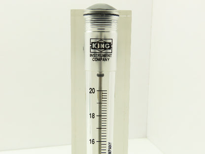 King Instrument 75302117C05 Flow Meter 14" Long 3/4" NPT Adjustable Clear F Port